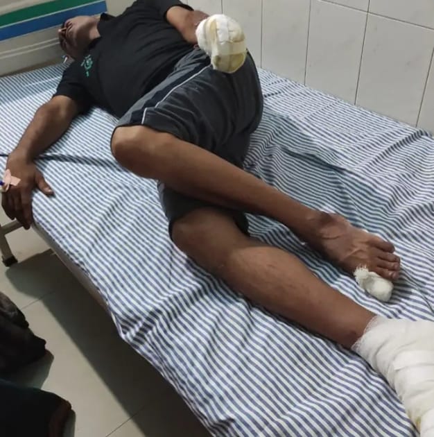 टीन शेड लगाते समय 33 हजार वोल्ट की लाइन से बड़ा हादसा*