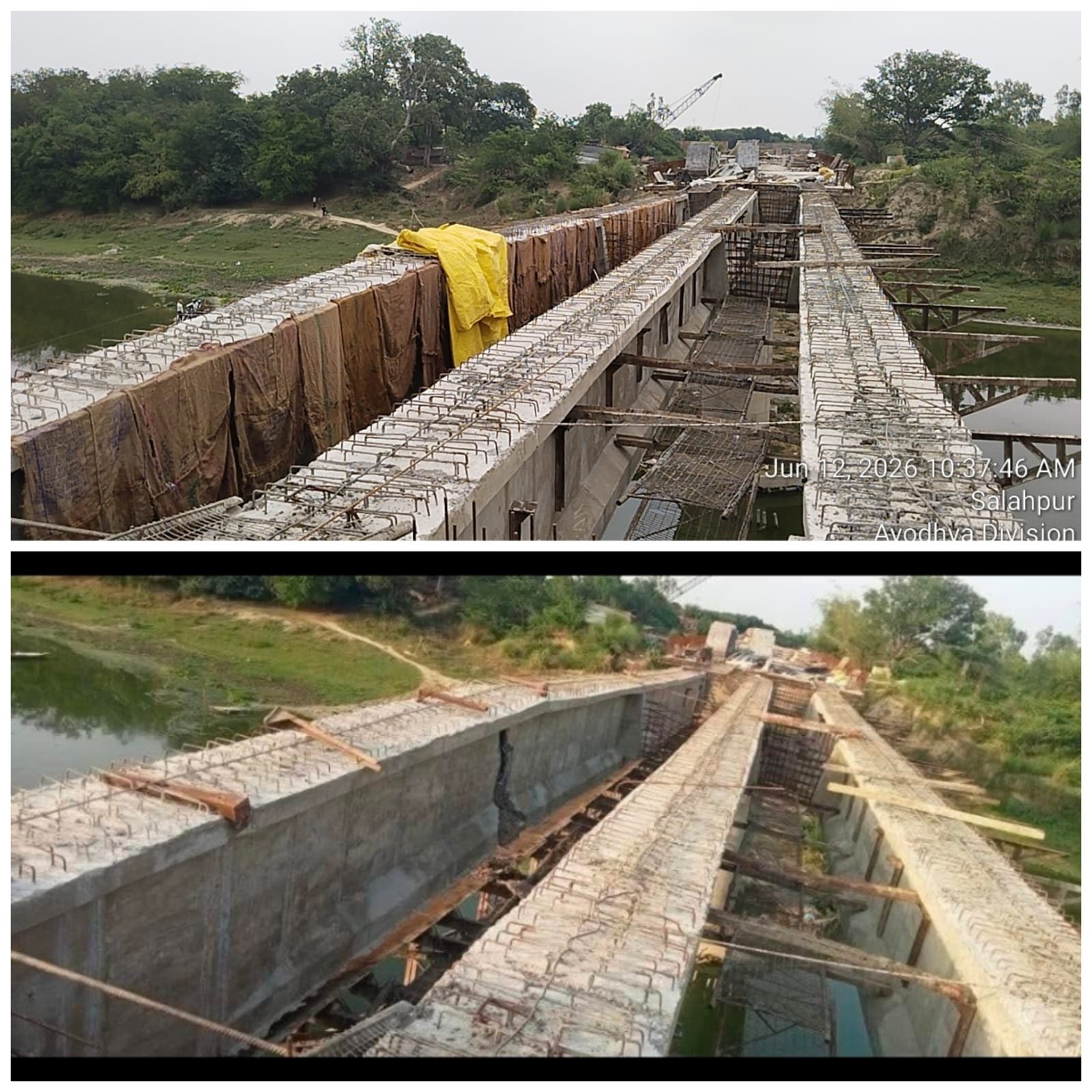 सुल्तानपुर में निर्माणाधीन गोमती सेतु की बीम में दरार, डीएम ने बैठाई जांच 10 दिन में रिपोर्ट तलब